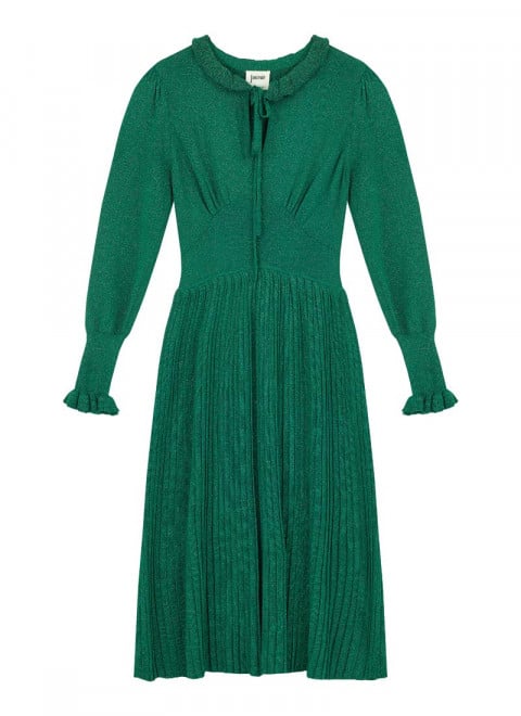 Fey Metallic Knit Midaxi Dress - Green Product Front