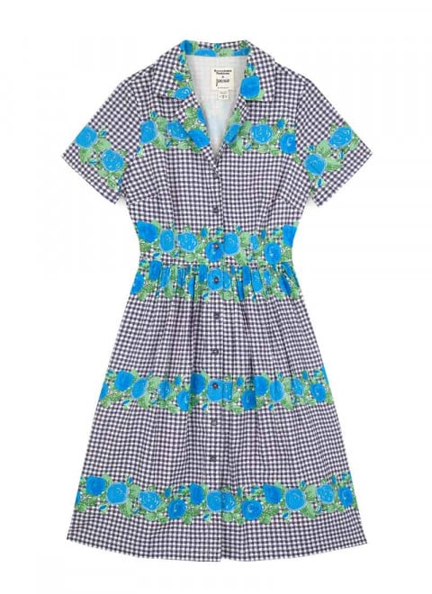 Horrockses X Joanie - Montana Gingham Floral Print Shirt Dress Product Front
