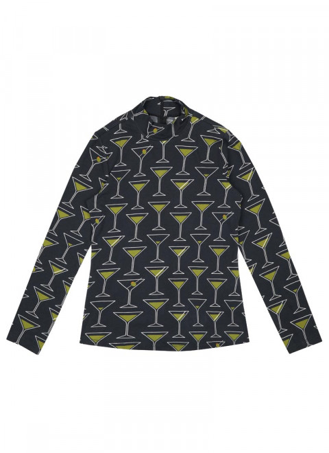Dawn O’Porter X Joanie - Sidecar Cocktail Print High Neck Jersey Top
 - Product Front